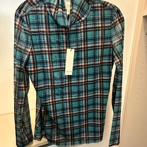 Rebecca Taylor Blue and Black Long Sleeve Tee